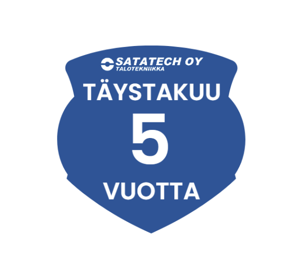 Viiden (5) vuoden täystakuu lämpöpumpulle / Satatech lisätakuu